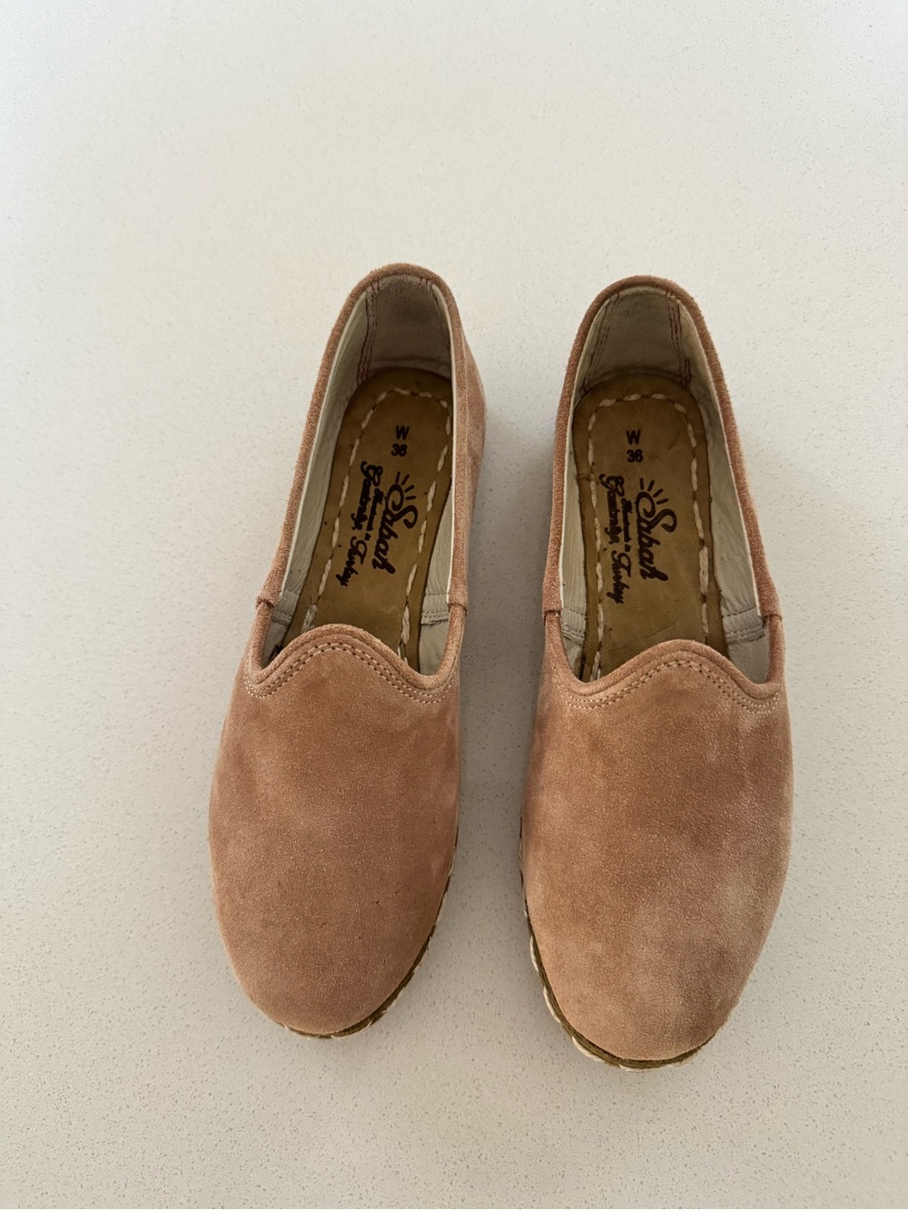 Sabah Babas Beige Nubuck Leather Flats EU 36 US 5 5.5